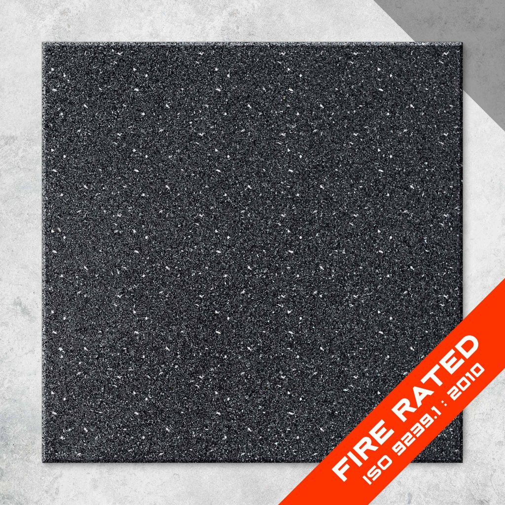 Featured image for “Rubber Gym Flooring 15mm - 1m x 1m - Black with 5% Grey Fleck”